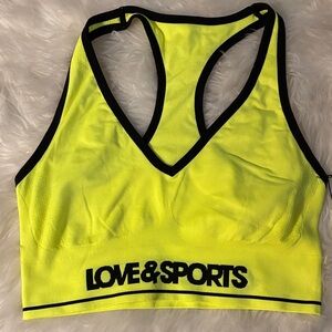 Love & Sports Neon Yellow Sports Bra
